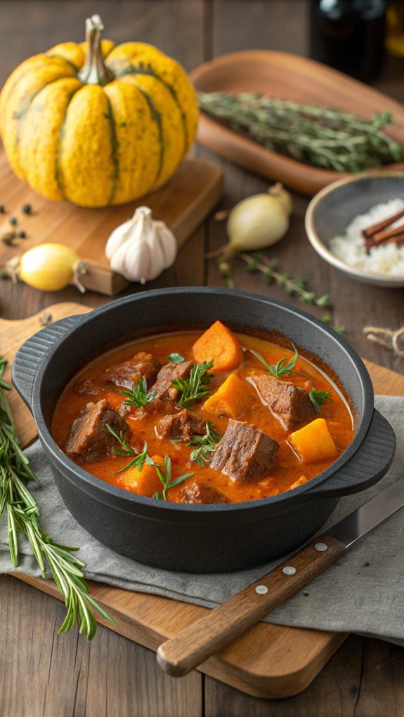 hearty beef and pumpkin stew