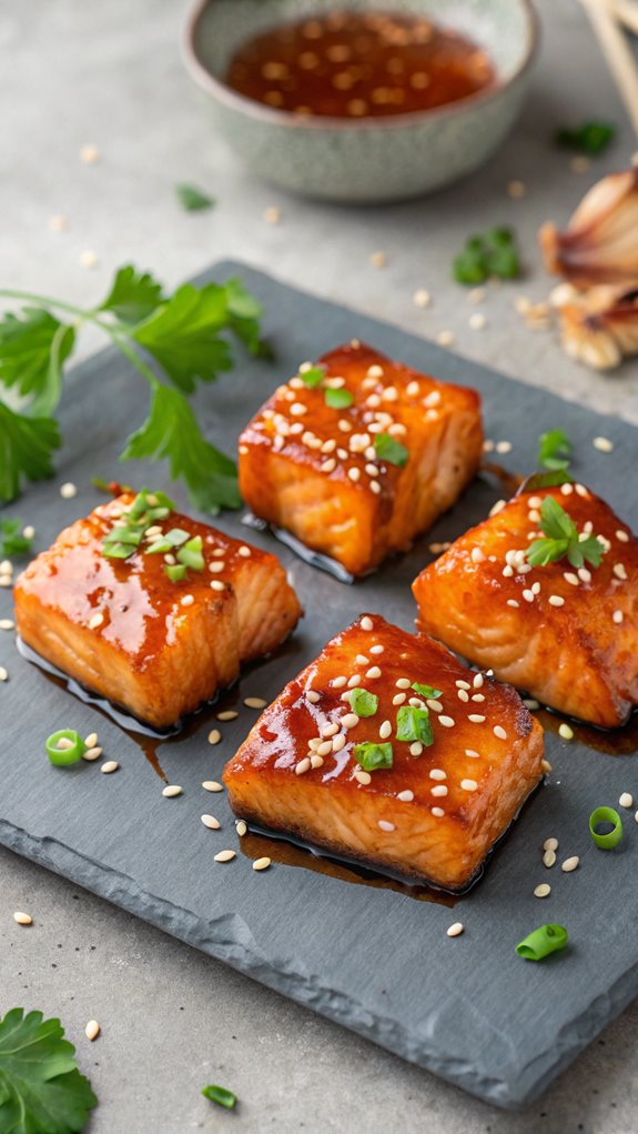 honey garlic salmon bites