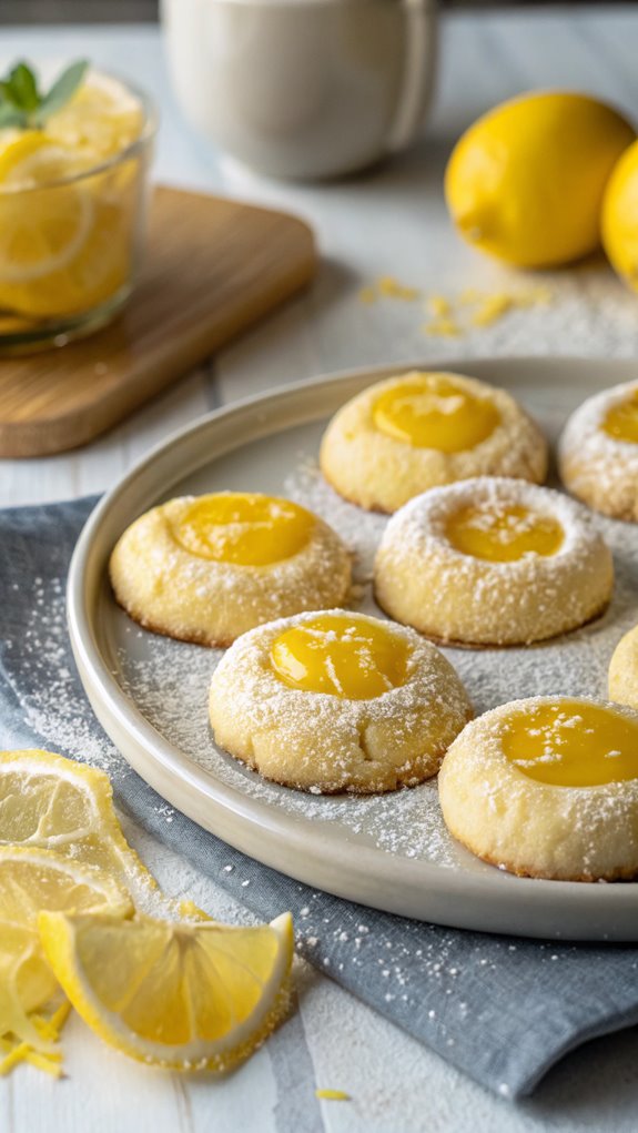 lemon flavored thumbprint cookies