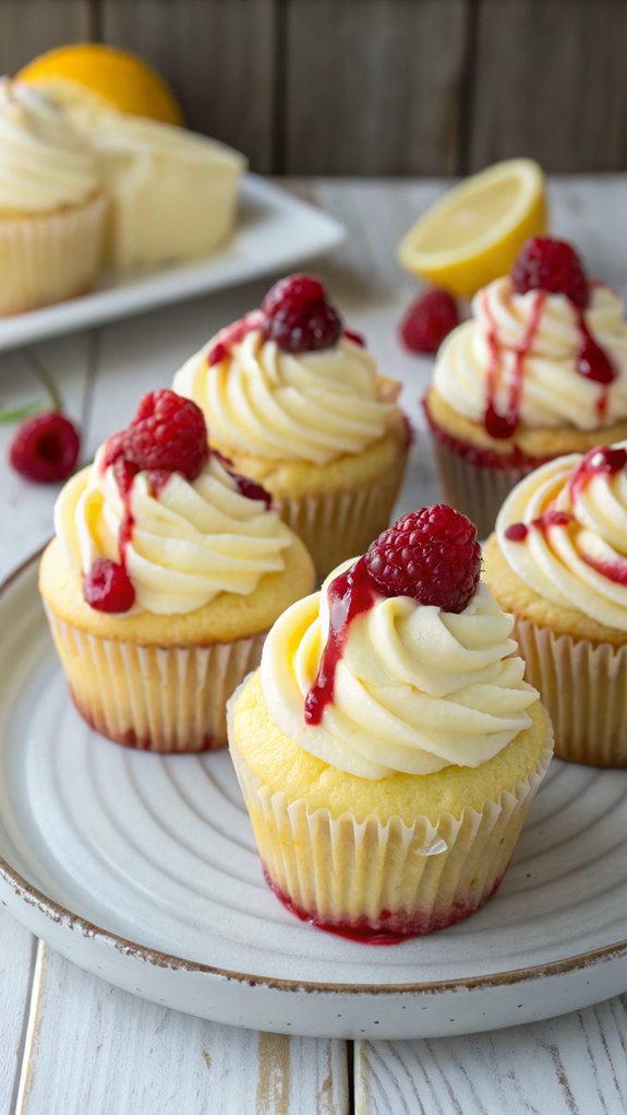 lemon raspberry jam cupcakes