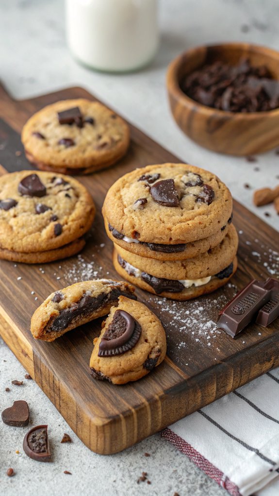 oreo filled chocolate chip cookies