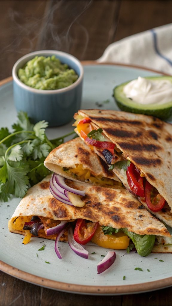 roasted vegetable stuffed quesadilla