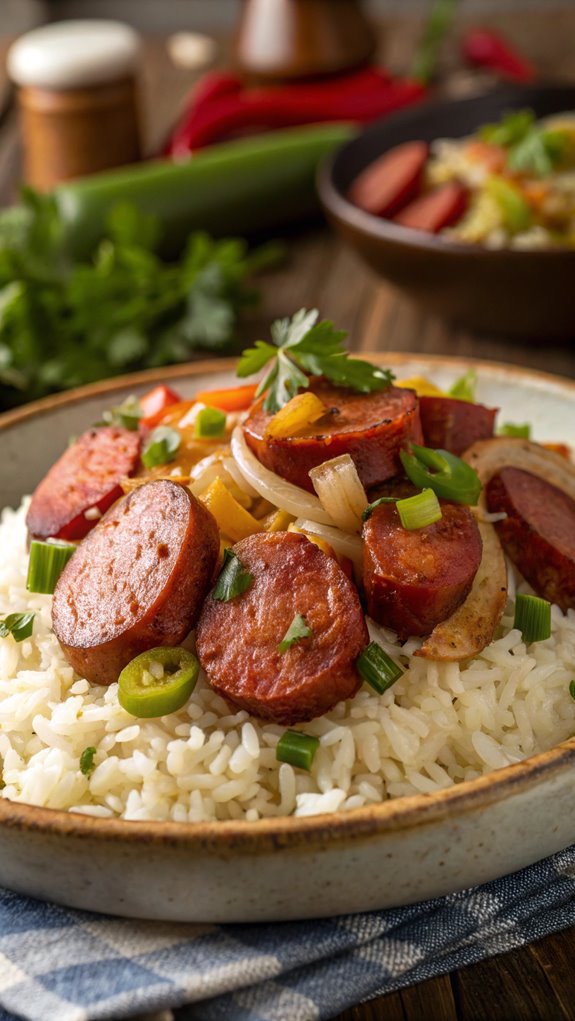 sausage and rice cooking instructions