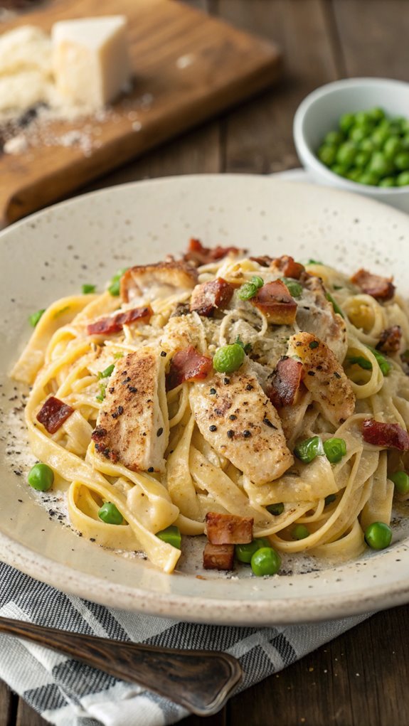 savory chicken bacon pasta