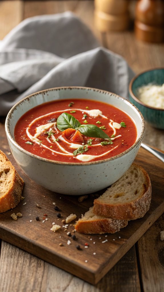 savory roasted red pepper soup