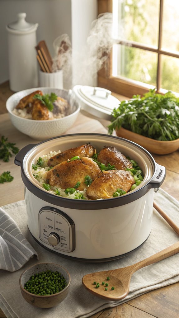 slow cooker chicken rice