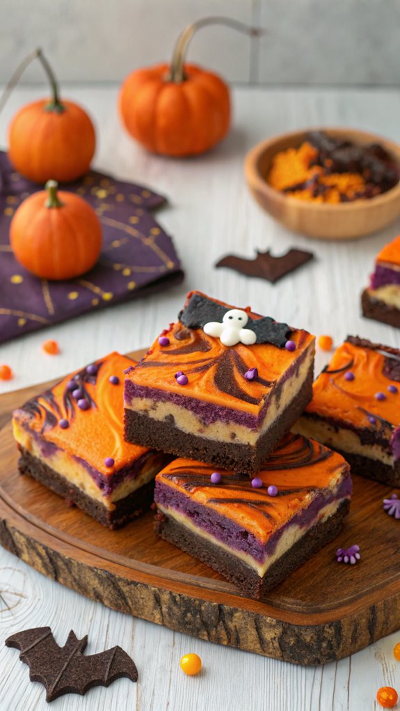 spooky cream cheese brownies