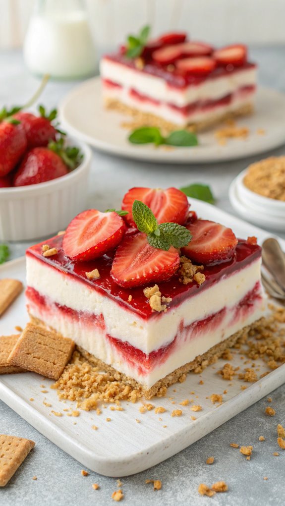 strawberry cheesecake dessert lasagna