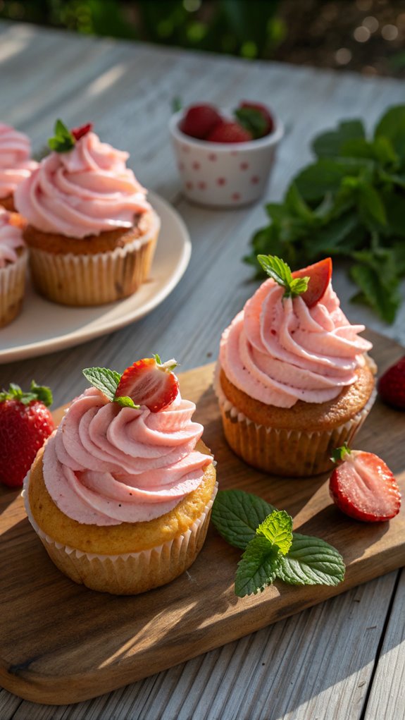 strawberry cupcakes with buttercream