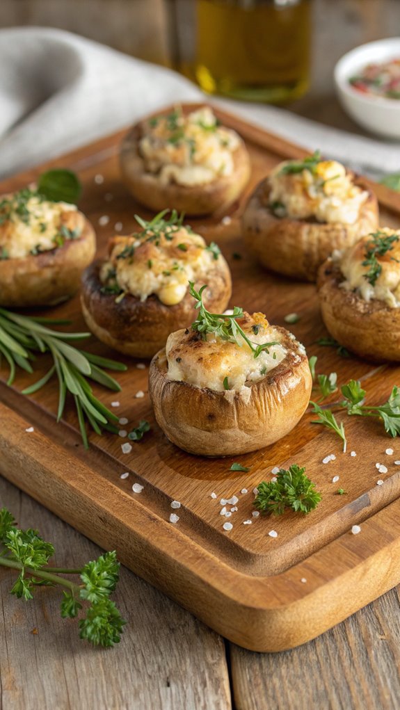 stuffed mushrooms with herbs