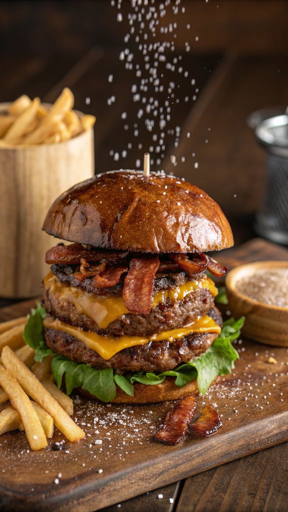 triple seared whiskey burger