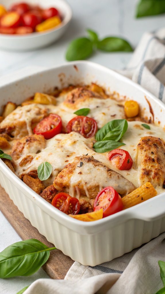 tuscan chicken pasta bake