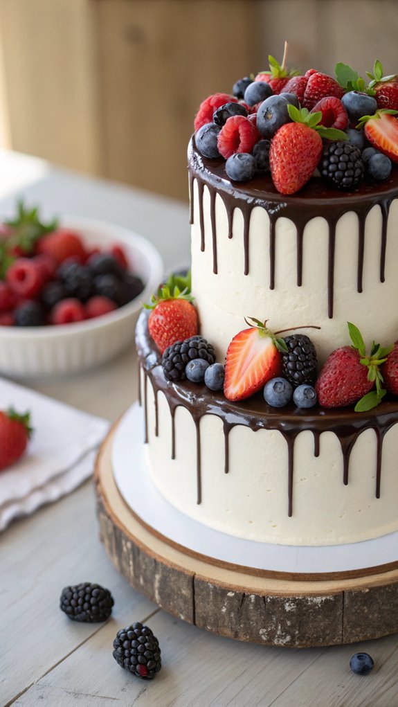 berry topped dripping dessert