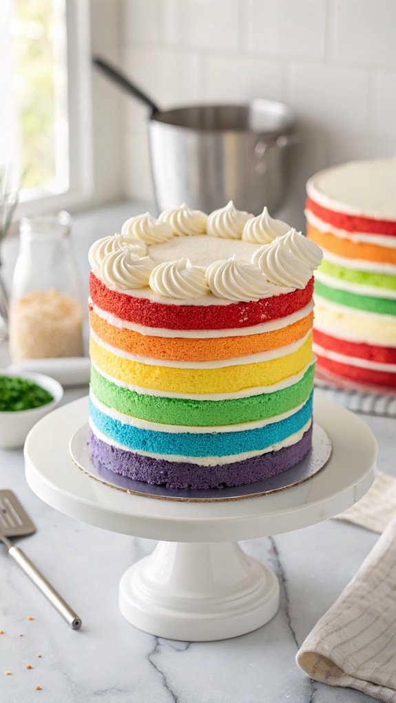 colorful layered celebration dessert