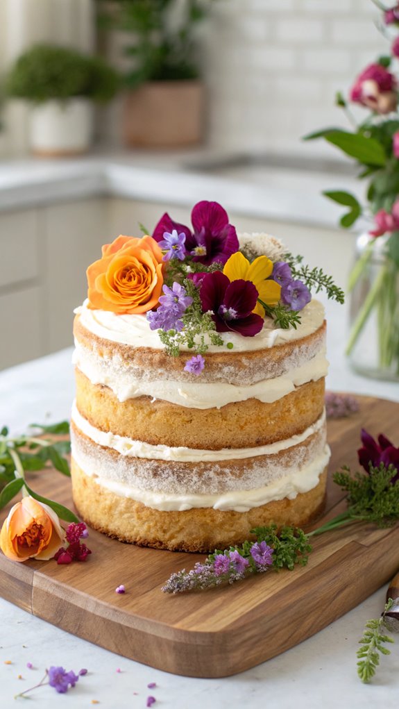 floral adorned minimalist dessert