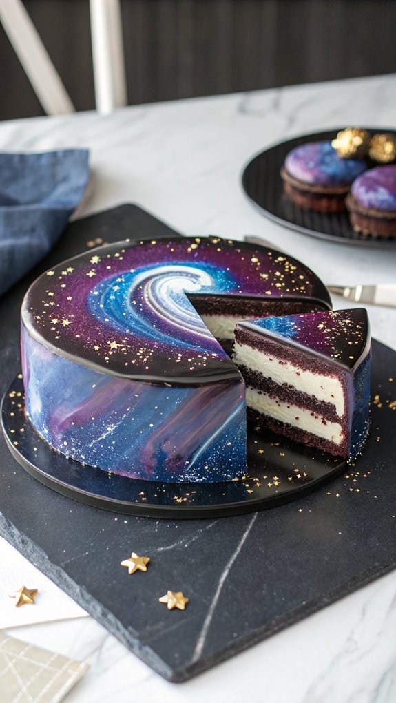 shimmering cosmic dessert creation