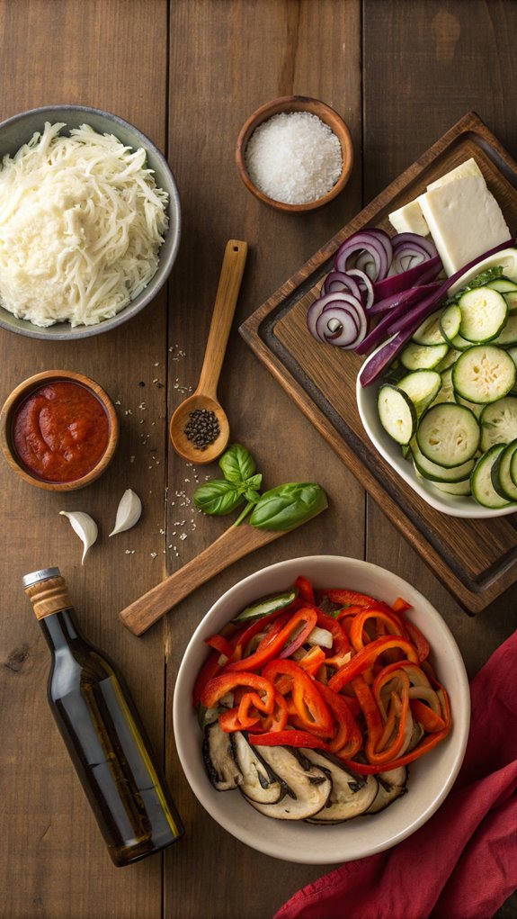 vegetable filled baked pasta