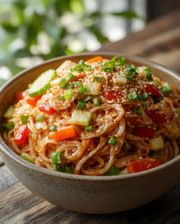 chilled noodles with vegetables