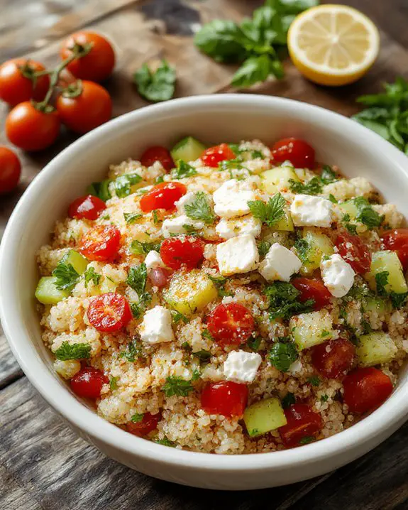 chilled quinoa vegetable salad