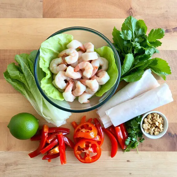 chilled shrimp salad rolls