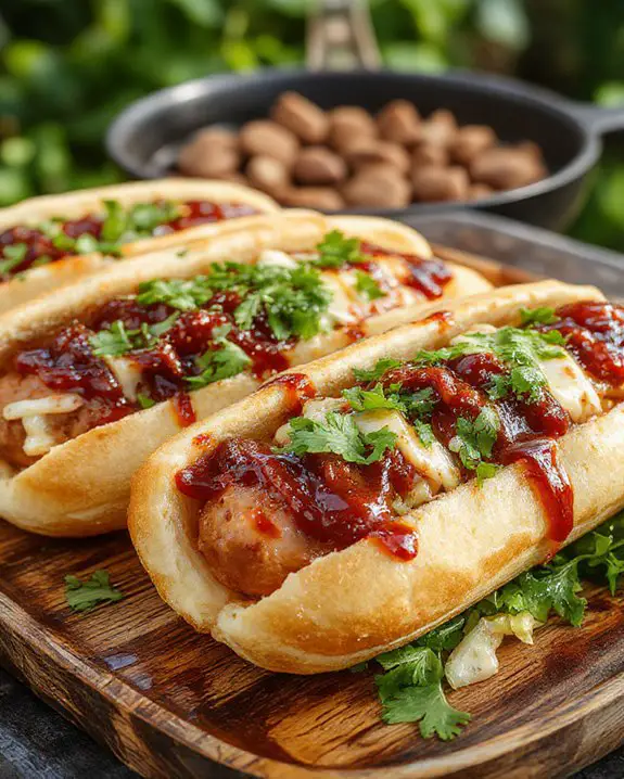 cilantro slaw on hot dogs