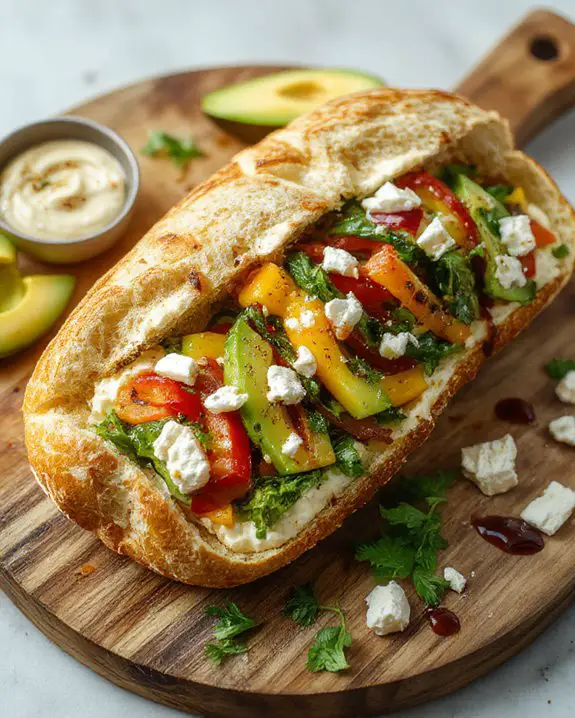 colorful filled baguette creation