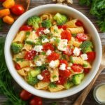 colorful garden pasta salad