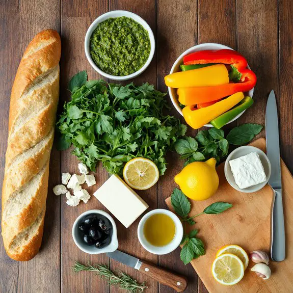 colorful stuffed baguette recipe