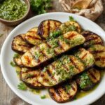 eggplant topped with chimichurri