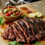 flank steak with salsa