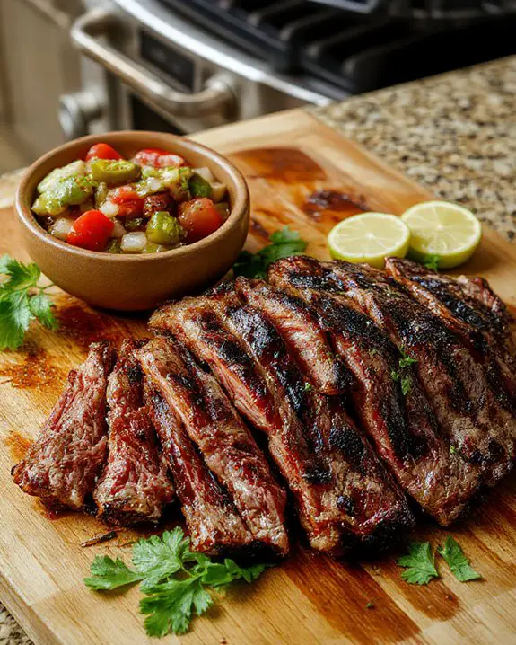 flank steak with salsa