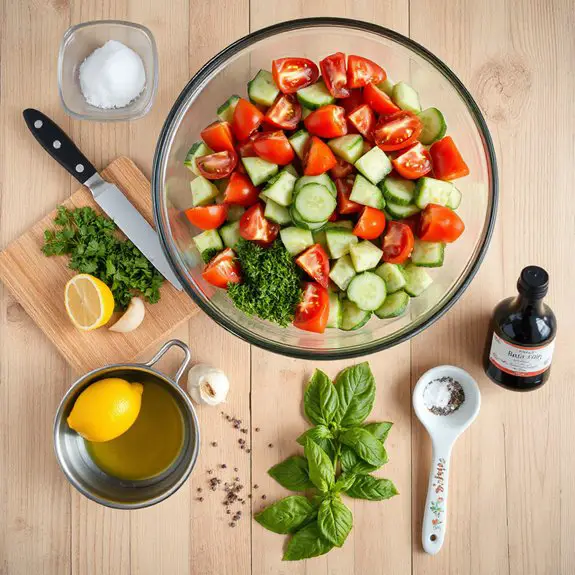 fresh cucumber tomato salad