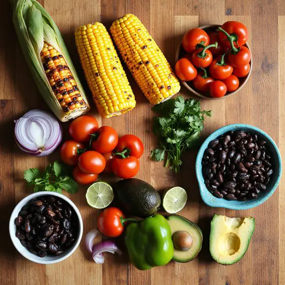 grilled corn black bean salad