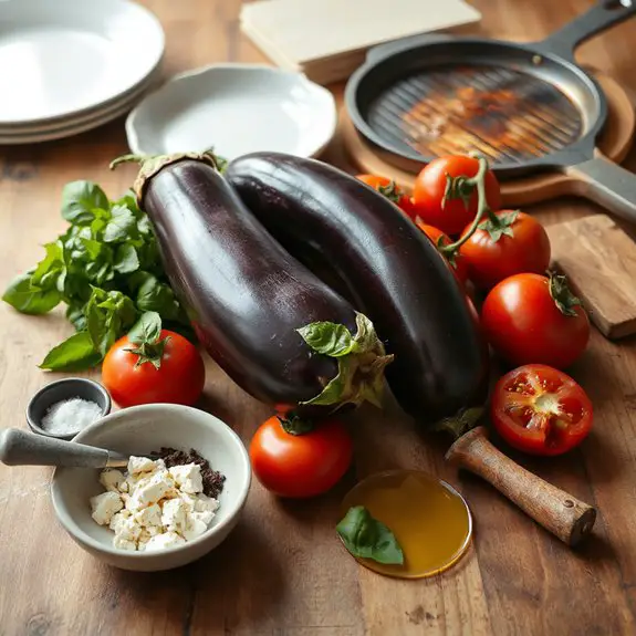 grilled eggplant tomato stack