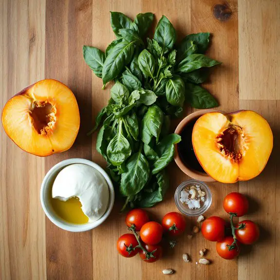 grilled peach burrata salad