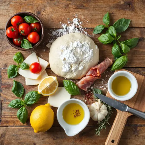 grilled pizza with summer toppings