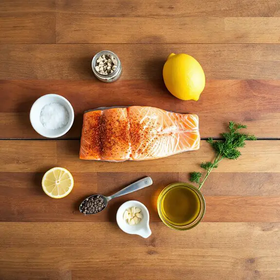 grilled salmon with seasoning