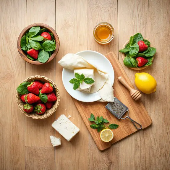 healthy strawberry spinach wraps
