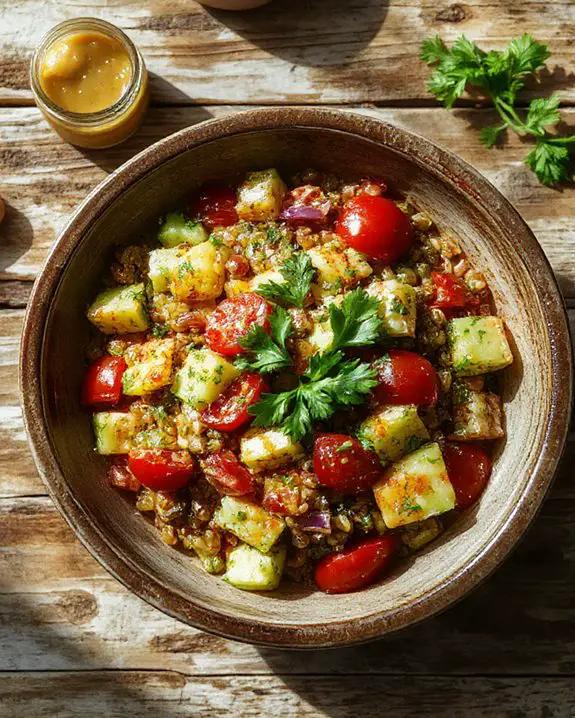 herb infused lentil salad