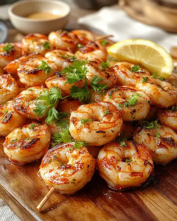 lemon garlic shrimp skewers