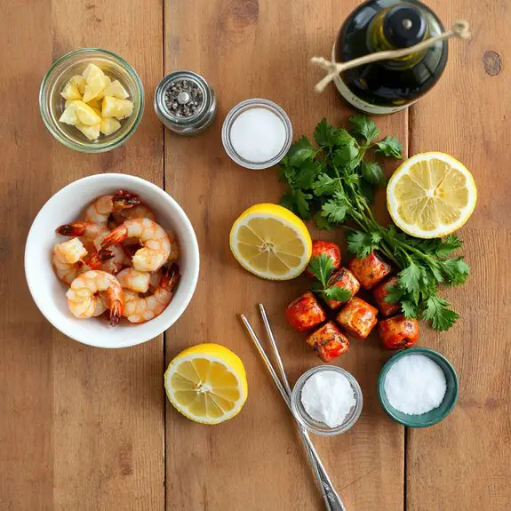 lemon garlic shrimp skewers