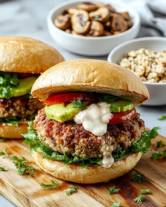 mushroom quinoa veggie burgers