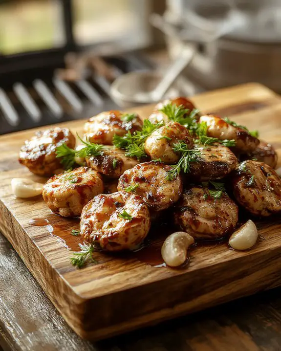 mushrooms grilled with soy