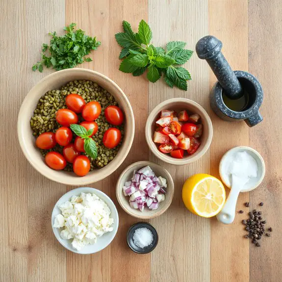 nutritious cold lentil salad