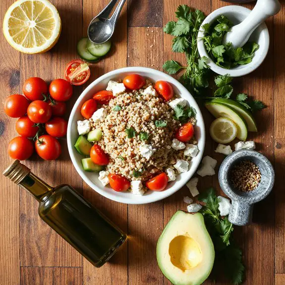 nutritious cold quinoa salad