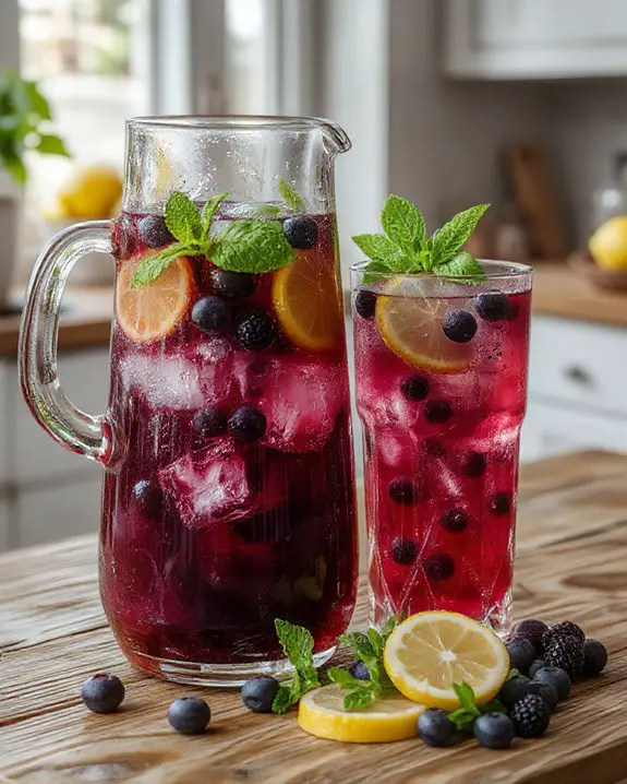 refreshing blueberry lemonade drink