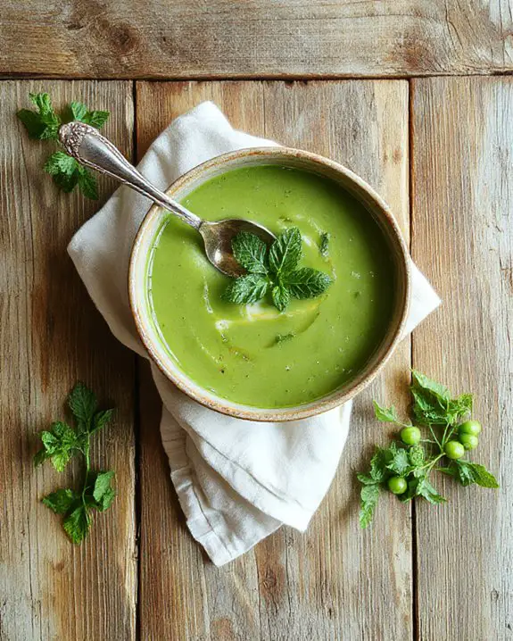 refreshing chilled pea soup