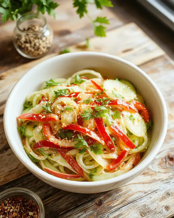 refreshing cucumber noodle salad