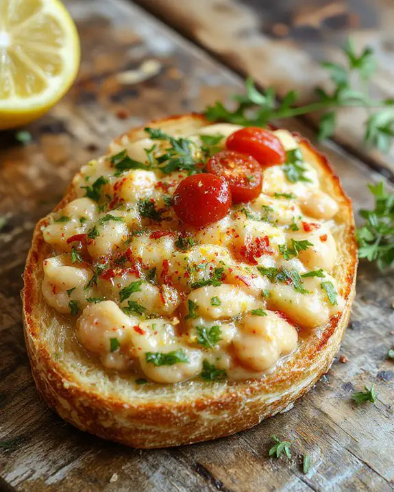 savory cannellini bean tartine