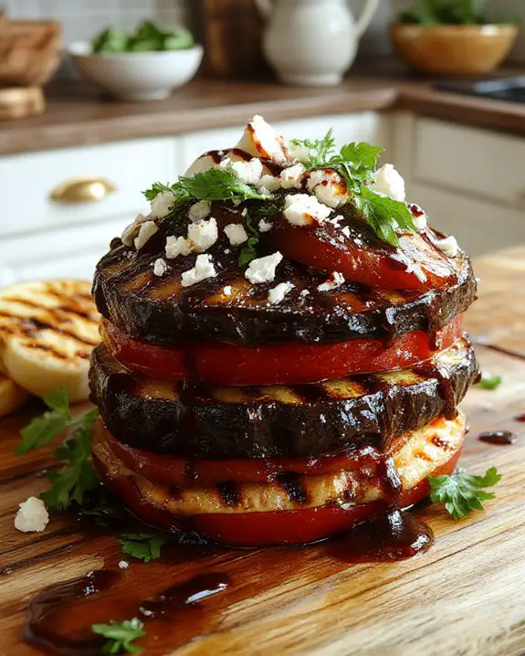 savory grilled vegetable layers